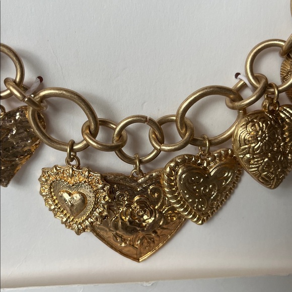 Zara Gold and Black Heart Charm Necklace - Picture 6 of 7